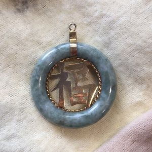 Gold jade Chinese jewelry pendent